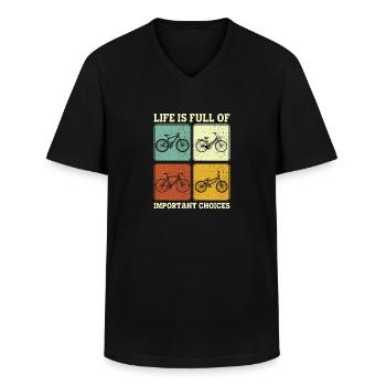 Fahrrad Radsport Life Is Full Of Important Choices - Männer-T-Shirt mit V-Ausschnitt - Schwarz - Vorne - AI Model Male 178 dark (178cm)