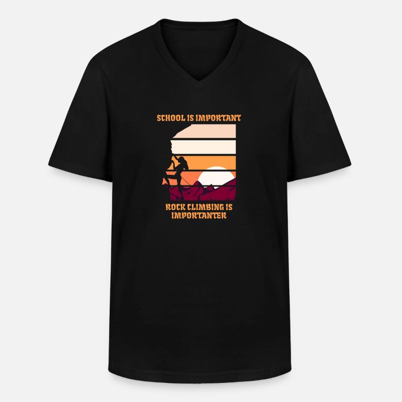 Lustiges Klettern Felsklettern - Männer-T-Shirt mit V-Ausschnitt - Schwarz