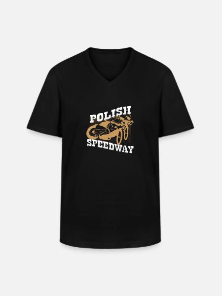 Speedway Poland - Men's V-Neck T-Shirt - black