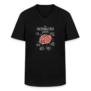 Informatiker Gehirn Programmierer Nerd IT Student - Männer-T-Shirt mit V-Ausschnitt - Schwarz - Vorne - AI Model Male 178 dark (178cm)