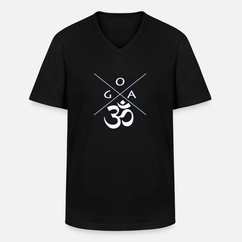 GOA - Männer-T-Shirt mit V-Ausschnitt - Schwarz
