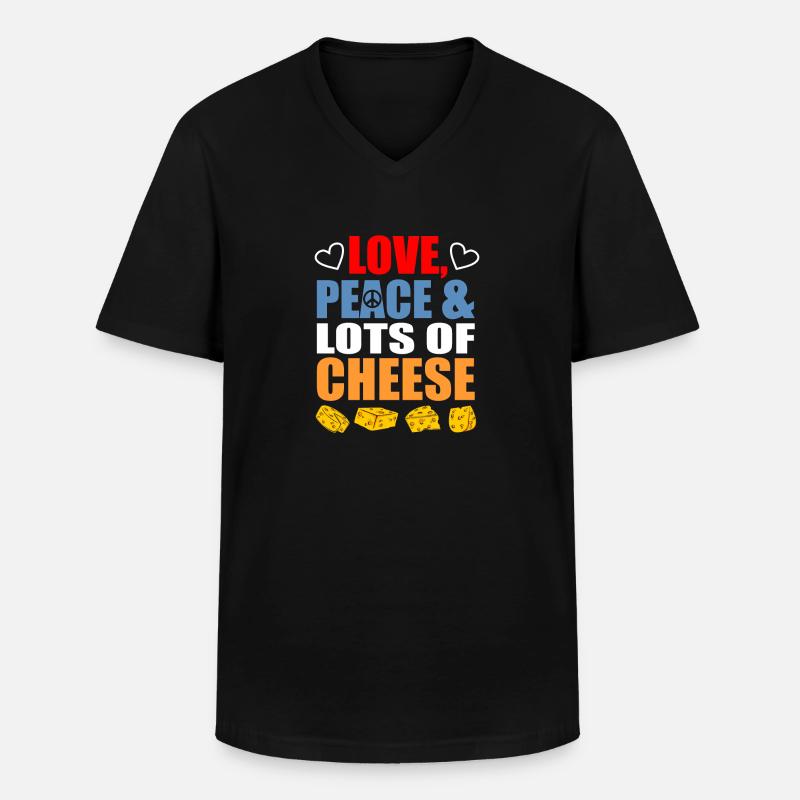 Käse - Männer-T-Shirt mit V-Ausschnitt - Schwarz