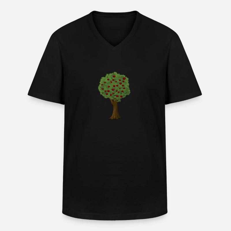 Apfelbaum Apfelpflücksaison Apfelgarten - Männer-T-Shirt mit V-Ausschnitt - Schwarz
