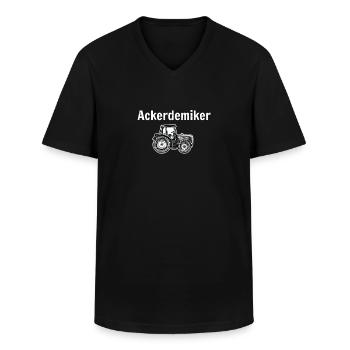 Ackerdemiker Traktor Bio Bauer Gülle Mann Jungs - Männer-T-Shirt mit V-Ausschnitt - Schwarz - Vorne - AI Model Male 178 dark (178cm)
