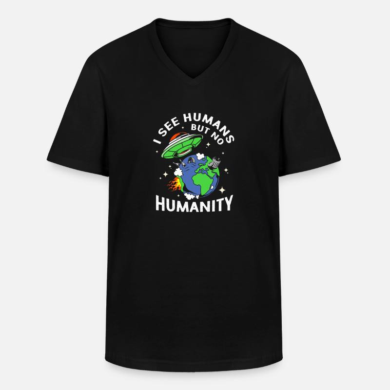 Alien - Männer-T-Shirt mit V-Ausschnitt - Schwarz
