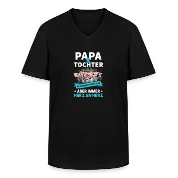 Papa Tochter - Männer-T-Shirt mit V-Ausschnitt - Schwarz - Vorne - AI Model Male 178 dark (178cm)