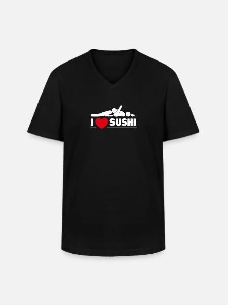 I love Sushi Sexy Kinky - Men's V-Neck T-Shirt - black