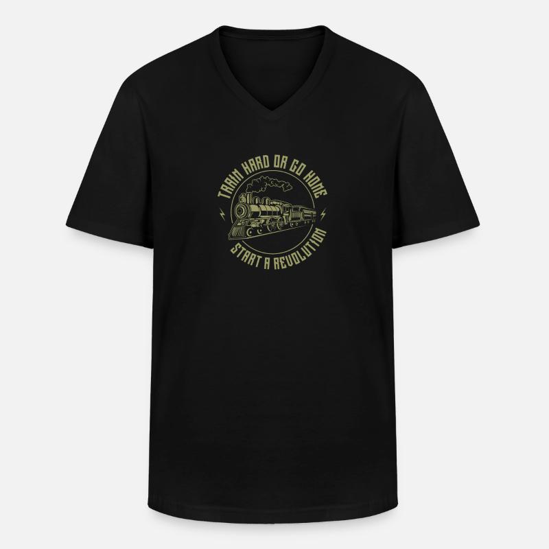 Zug - Männer-T-Shirt mit V-Ausschnitt - Schwarz