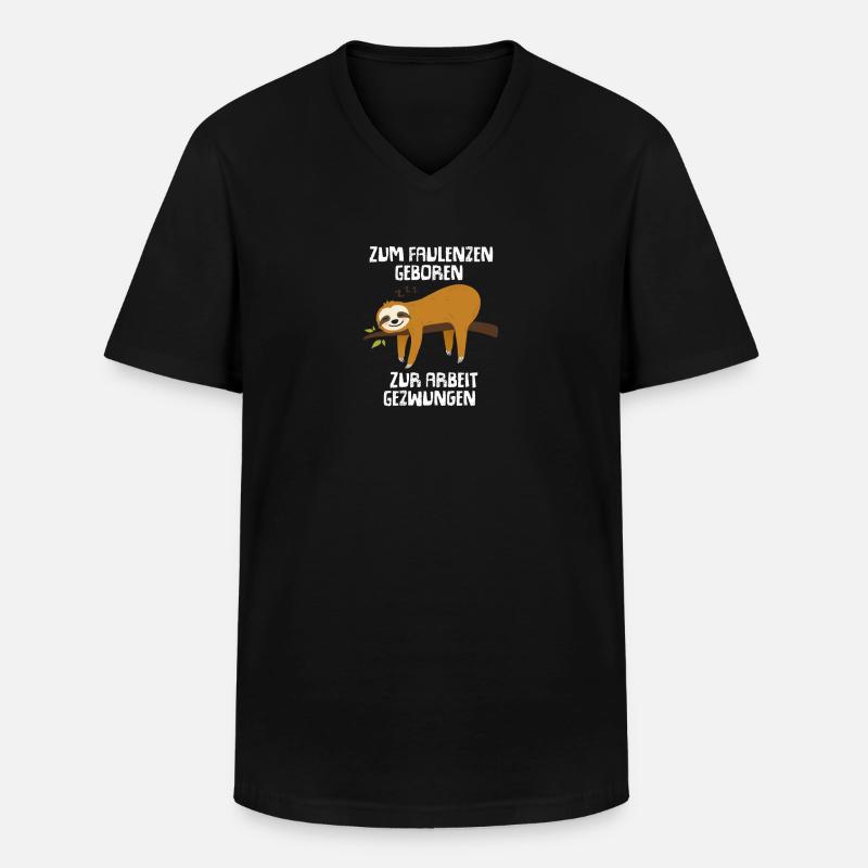 Faultier - Männer-T-Shirt mit V-Ausschnitt - Schwarz