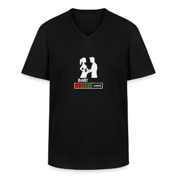 Baby loading - Geburt Daddy Papa - Männer-T-Shirt mit V-Ausschnitt - Schwarz - Vorne - AI Model Male 178 dark (178cm)