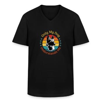 Nur mein Hund versteht mich - Deutscher Schäferhund - Männer-T-Shirt mit V-Ausschnitt - Schwarz - Vorne - AI Model Male 178 dark (178cm)
