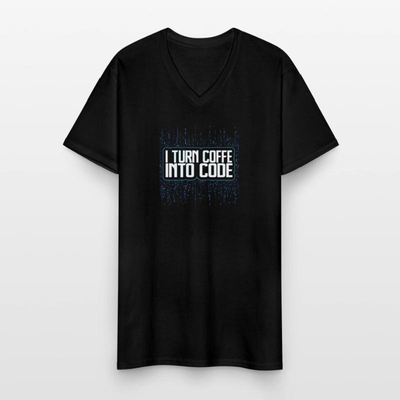 Funny Programmers Coding Coffee Gift Männer-T-Shirt mit V-Ausschnitt