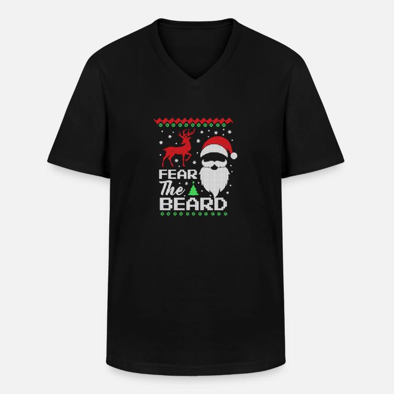 Fear the Beard - Männer-T-Shirt mit V-Ausschnitt - Schwarz
