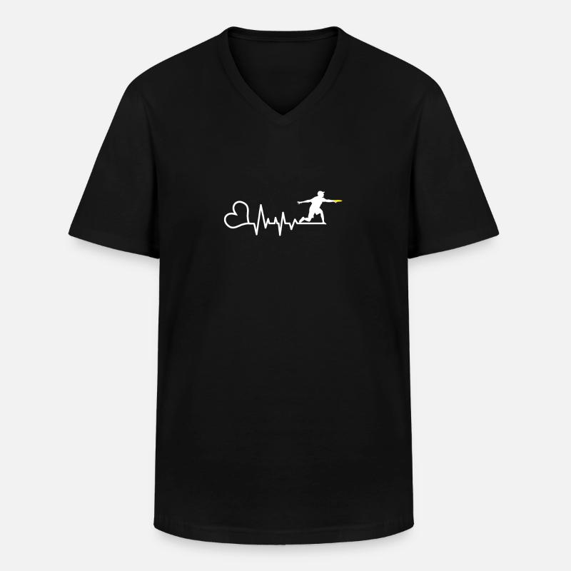 Frisbee - Männer-T-Shirt mit V-Ausschnitt - Schwarz