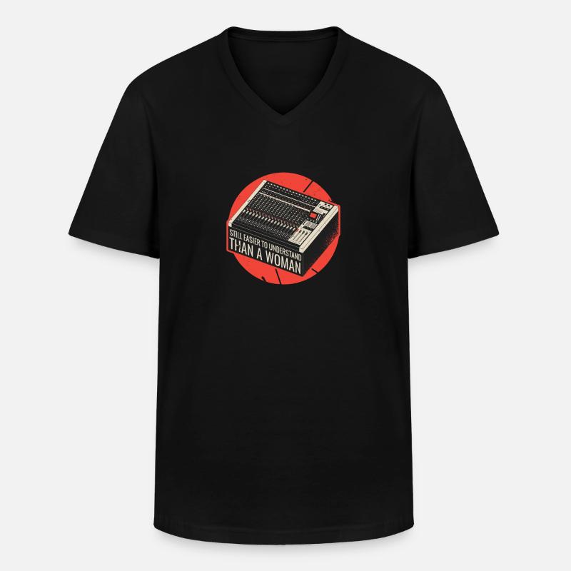 Tontechnik Tontechniker Toningenieur - Männer-T-Shirt mit V-Ausschnitt - Schwarz