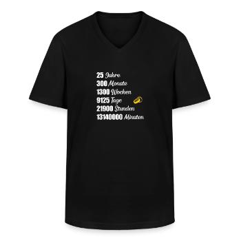 Silberhochzeit - Männer-T-Shirt mit V-Ausschnitt - Schwarz - Vorne - AI Model Male 178 dark (178cm)