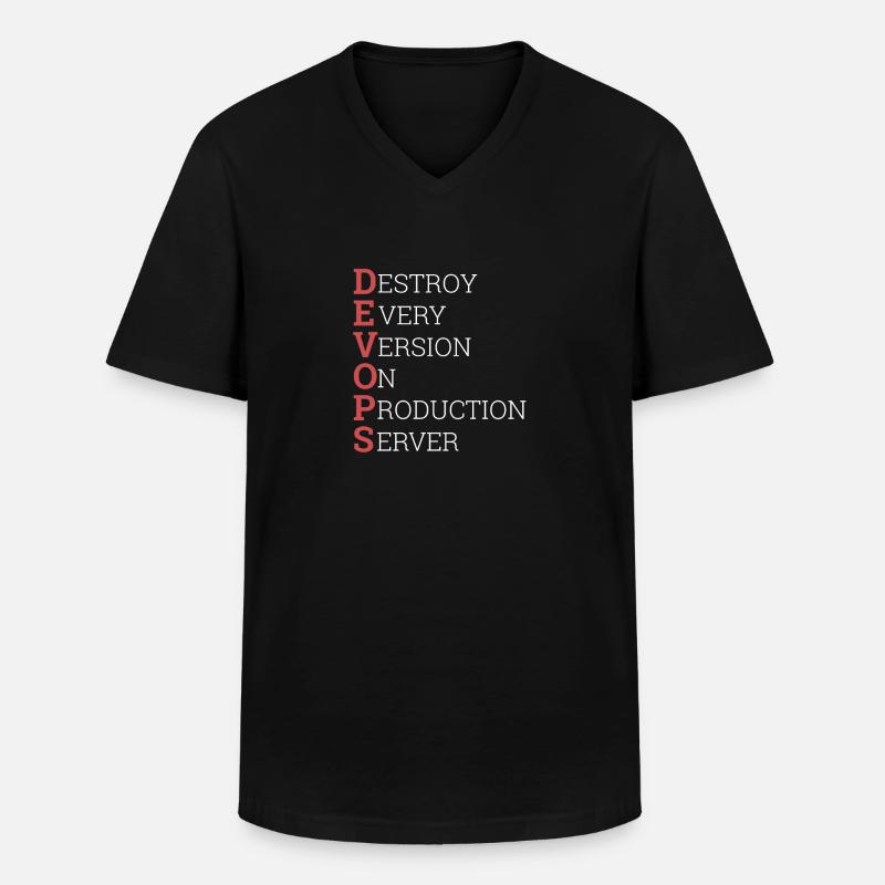 "Devops" | "Scrum Master" - Männer-T-Shirt mit V-Ausschnitt - Schwarz