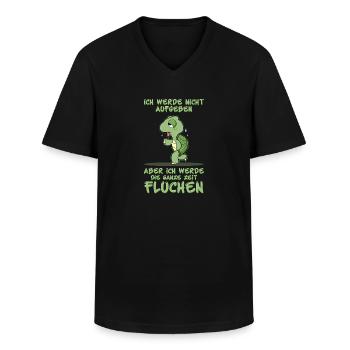 Ich Werde Nicht Aufgeben Aber Ich Werde Fluchen - Männer-T-Shirt mit V-Ausschnitt - Schwarz - Vorne - AI Model Male 178 dark (178cm)