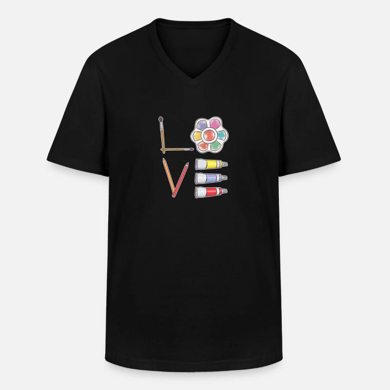 Kunst Malen - Männer-T-Shirt mit V-Ausschnitt - Schwarz