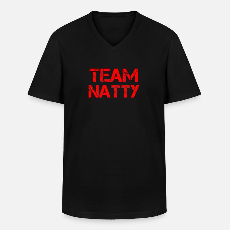 Team Natty 2 - Männer-T-Shirt mit V-Ausschnitt - Schwarz