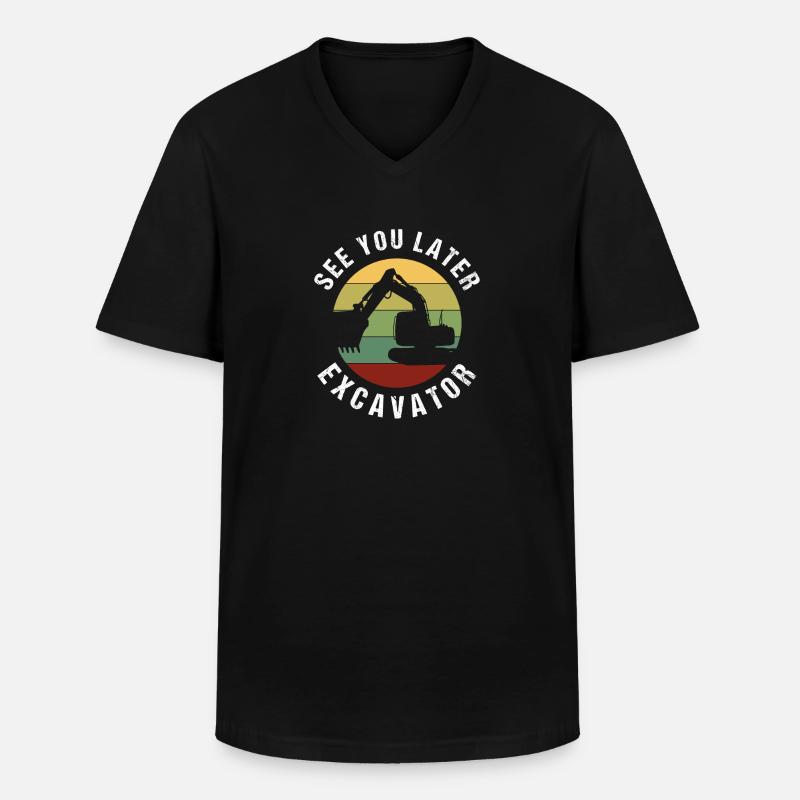 Bagger Baggerfahrer Geschenkidee - Männer-T-Shirt mit V-Ausschnitt - Schwarz