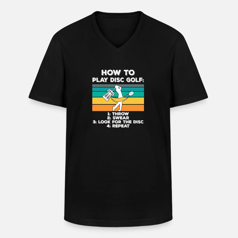 Disc-Golf Discgolf-Geschenkidee - Männer-T-Shirt mit V-Ausschnitt - Schwarz