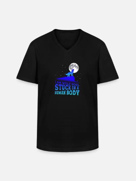 Wolf Wölfe Wolfsrudel Leitwolf Werwolf - Männer-T-Shirt mit V-Ausschnitt - Schwarz