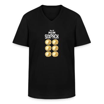 Das ist mein Sixpack russische Pelmeni - Männer-T-Shirt mit V-Ausschnitt - Schwarz - Vorne - AI Model Male 178 dark (178cm)