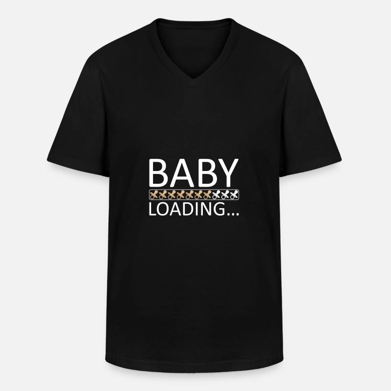 Baby loading please wait Geschenkidee - Männer-T-Shirt mit V-Ausschnitt - Schwarz