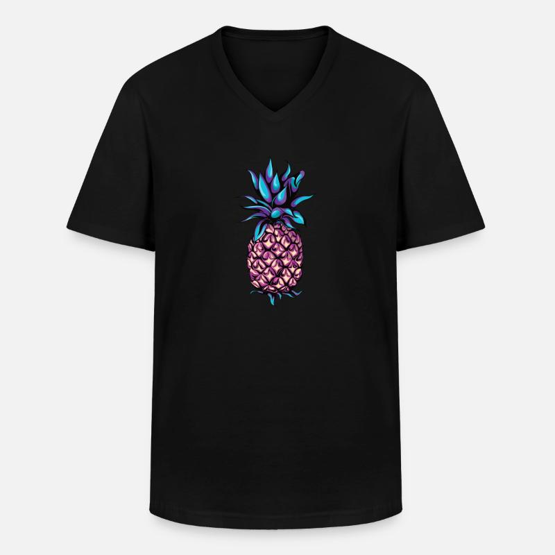 Ananas - Männer-T-Shirt mit V-Ausschnitt - Schwarz