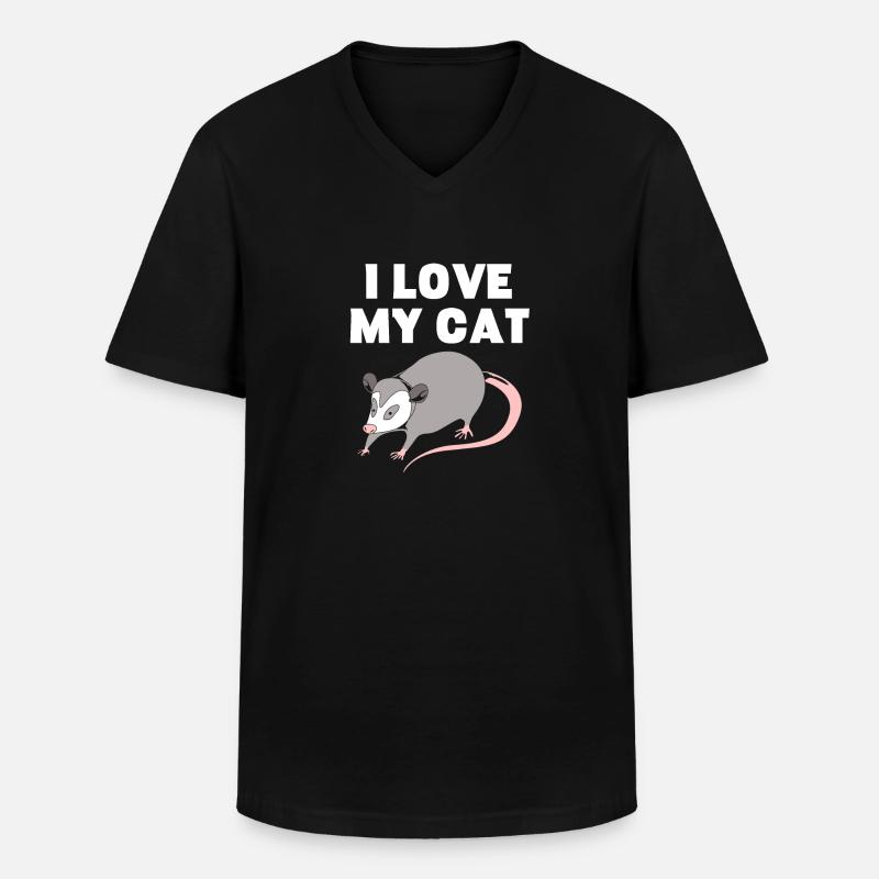 Opossum - Männer-T-Shirt mit V-Ausschnitt - Schwarz