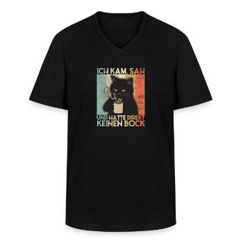 Ich Kam Sah Und Hatte Direkt Keinen Bock! - Männer-T-Shirt mit V-Ausschnitt - Schwarz - Vorne - AI Model Male 178 dark (178cm)