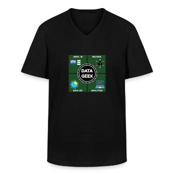 Talk Data To me Data Science et Datascientist - T-shirt col V Homme - noir - Devant - AI Model Male 178 dark (178cm)