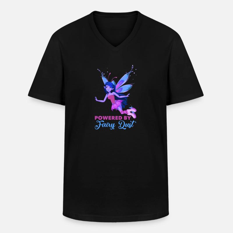 Fee Elfe Märchen - Männer-T-Shirt mit V-Ausschnitt - Schwarz