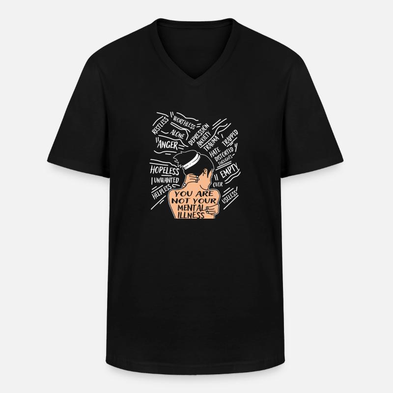 Depression - Männer-T-Shirt mit V-Ausschnitt - Schwarz