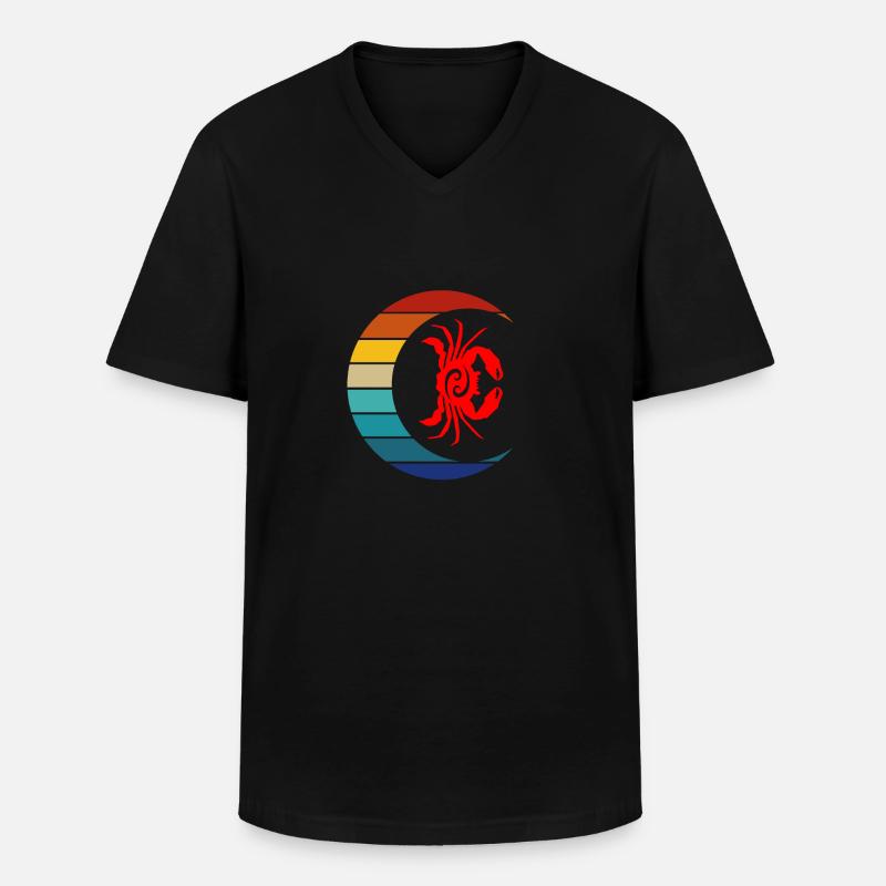 Sternzeichen Krebs - Männer-T-Shirt mit V-Ausschnitt - Schwarz