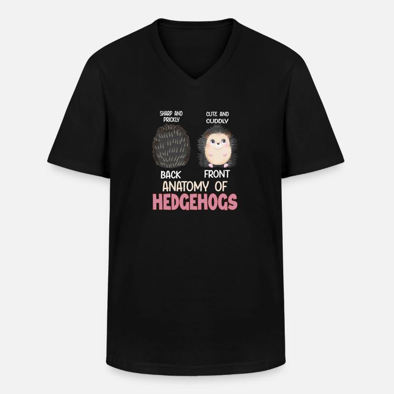 Anatomie des Igel - Männer-T-Shirt mit V-Ausschnitt - Schwarz