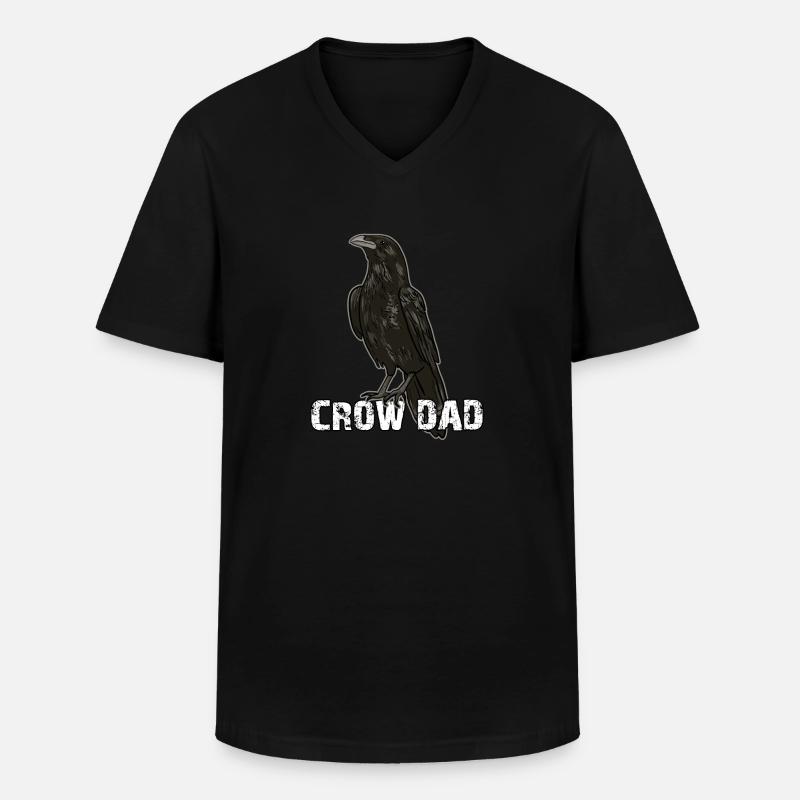 Crow Dad - Männer-T-Shirt mit V-Ausschnitt - Schwarz