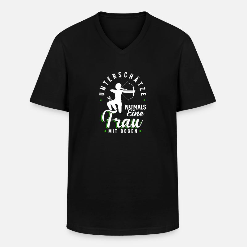 Bogenschießen - Männer-T-Shirt mit V-Ausschnitt - Schwarz