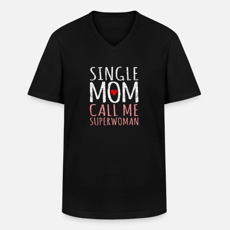 Alleinerziehende Mutter - Männer-T-Shirt mit V-Ausschnitt - Schwarz