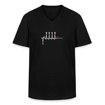 1n23456 Motorrad Gangschaltung Motorradfahrer - Männer-T-Shirt mit V-Ausschnitt - Schwarz - Vorne - AI Model Male 178 dark (178cm)