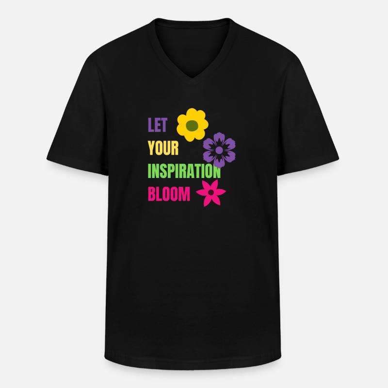 Let your Inspiration Bloom - Männer-T-Shirt mit V-Ausschnitt - Schwarz