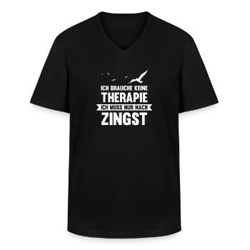 Ostsee Ich Brauche Keine Therapie Ich Muss Nach Zi - Männer-T-Shirt mit V-Ausschnitt - Schwarz - Vorne - AI Model Male 178 dark (178cm)