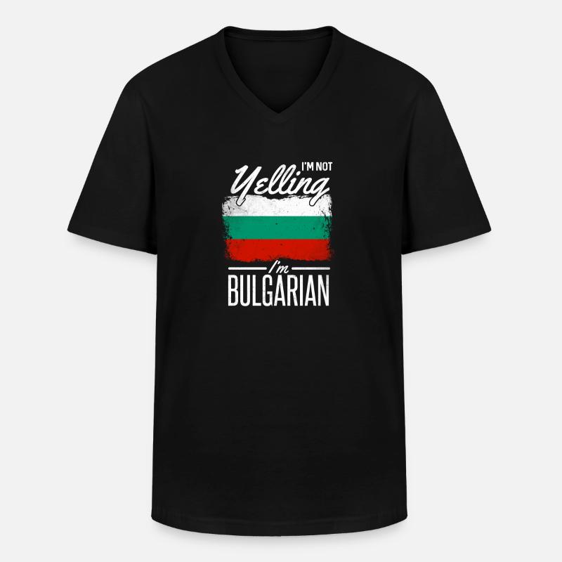 Bulgarien - Männer-T-Shirt mit V-Ausschnitt - Schwarz