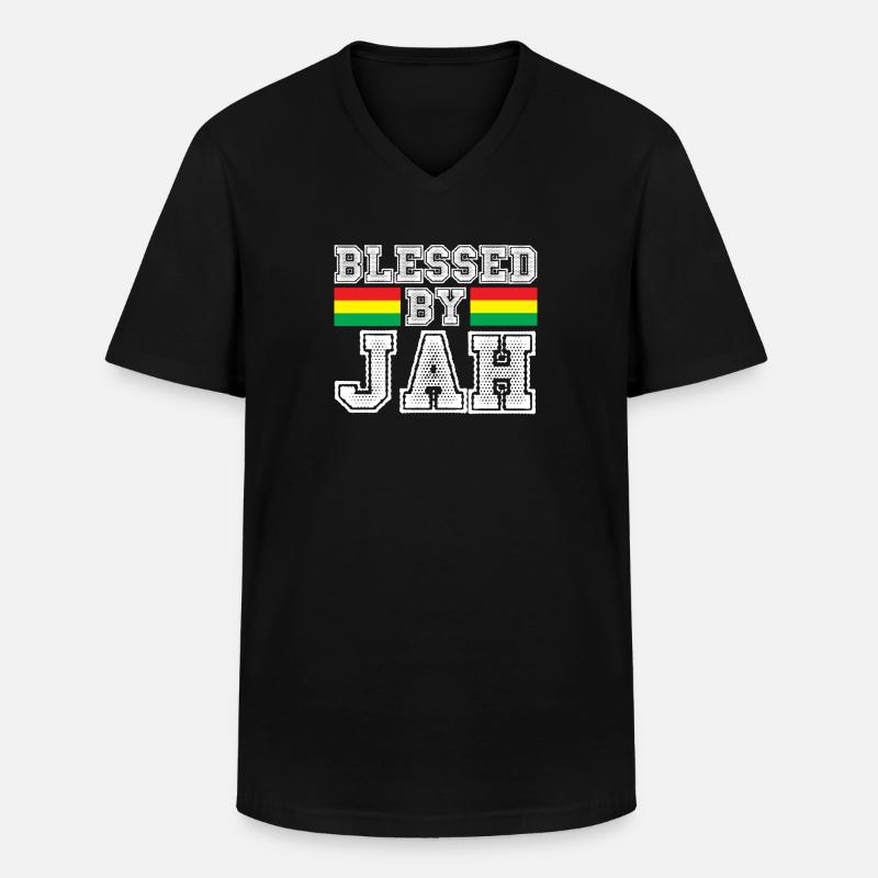 Reggae gesegnet - Männer-T-Shirt mit V-Ausschnitt - Schwarz
