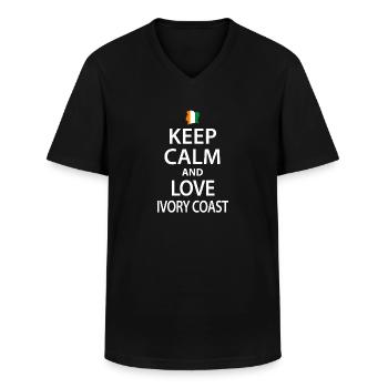 Ivory Coast - Men's V-Neck T-Shirt - black - Front - AI Model Male 178 dark (178cm)