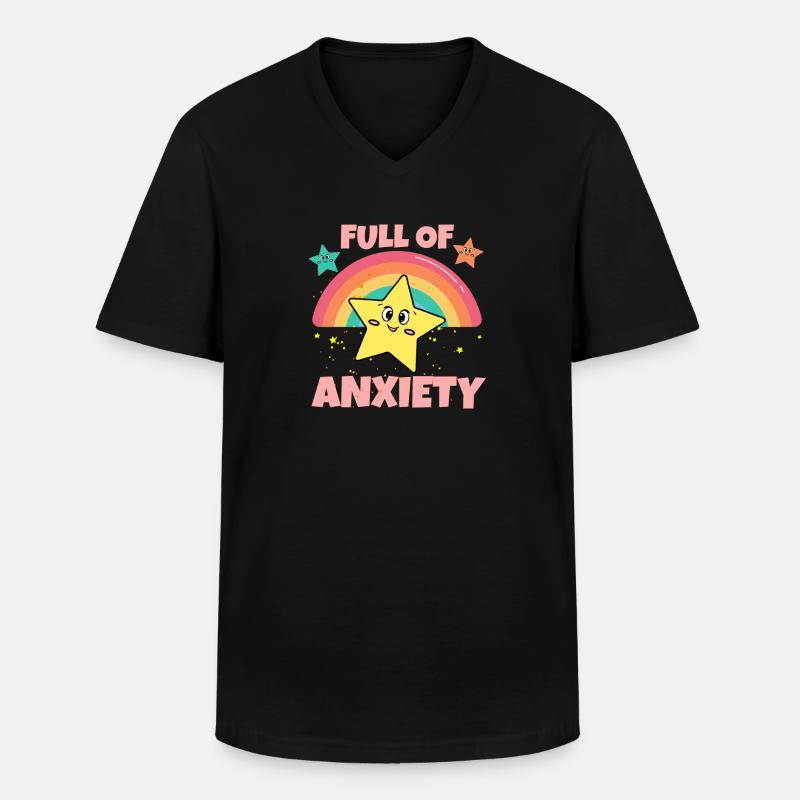Voller Angst Ängstlich Soziale Ängstlichkeit - Männer-T-Shirt mit V-Ausschnitt - Schwarz