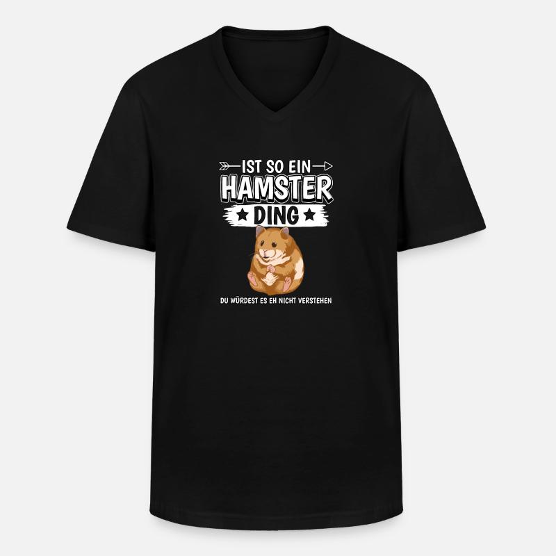 Ist so ein Hamster Ding - Männer-T-Shirt mit V-Ausschnitt - Schwarz
