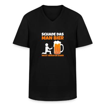 Schade das man Bier nicht - Männer-T-Shirt mit V-Ausschnitt - Schwarz - Vorne - AI Model Male 178 dark (178cm)