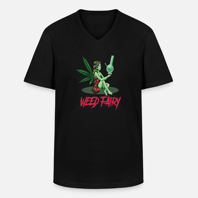 Cannabis Hanf THC 420 - Männer-T-Shirt mit V-Ausschnitt - Schwarz
